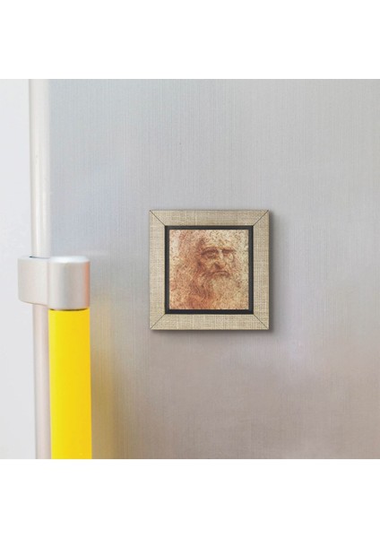 Otoportre Leonardo Da Vinci, 1512 Baskılı Mdf MAGNETKRG-142BUZDOLABI Süsü modelleri