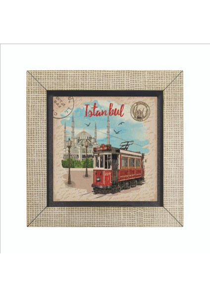 Nostaljik Tramvay Baskılı Mdf MAGNETKRT-044BUZDOLABI Süsü fırsatları