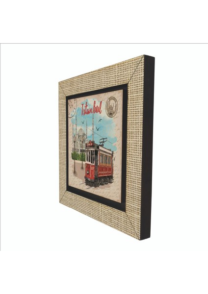 Nostaljik Tramvay Baskılı Mdf MAGNETKRT-044BUZDOLABI Süsü indirimleri