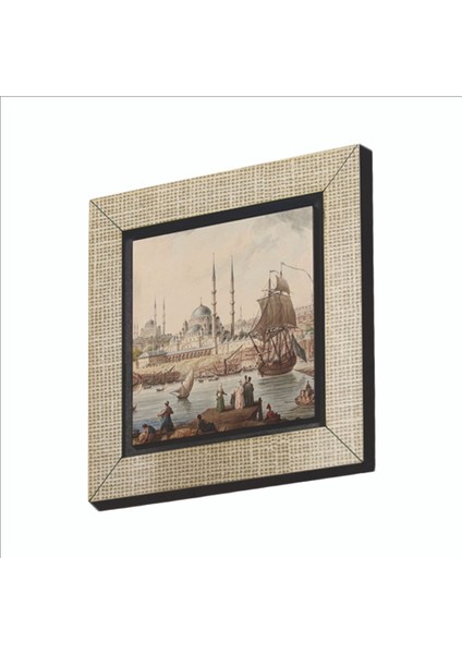 Eminönü Yeni Camii Çizim, Osmanlı Dönemi Baskılı Mdf MAGNETKRT-040BUZDOLABI Süsü