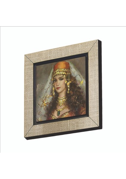 Osmanlı Kadın Çizimi Baskılı Mdf MAGNETKRT-110BUZDOLABI Süsü