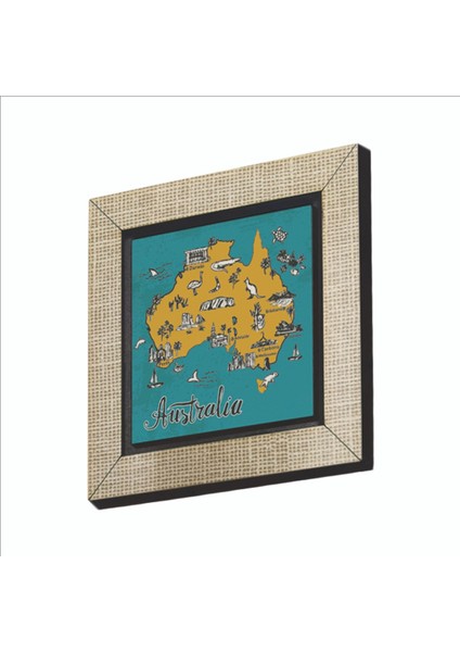 Avusturalya Sembolleri Baskılı Mdf MAGNETKRG-065BUZDOLABI Süsü