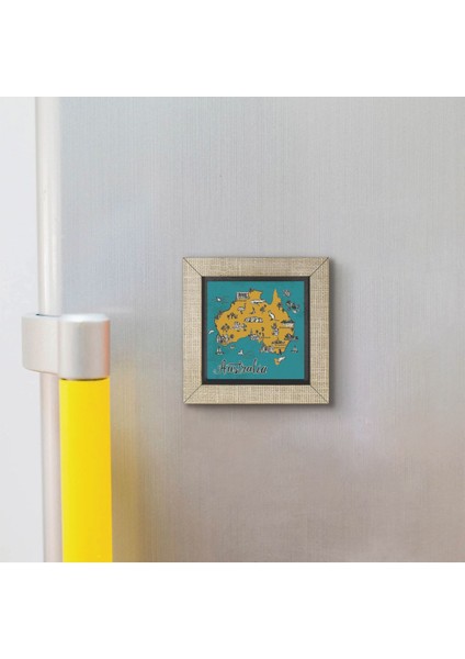 Avusturalya Sembolleri Baskılı Mdf MAGNETKRG-065BUZDOLABI Süsü modelleri