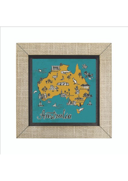 Avusturalya Sembolleri Baskılı Mdf MAGNETKRG-065BUZDOLABI Süsü fırsatları