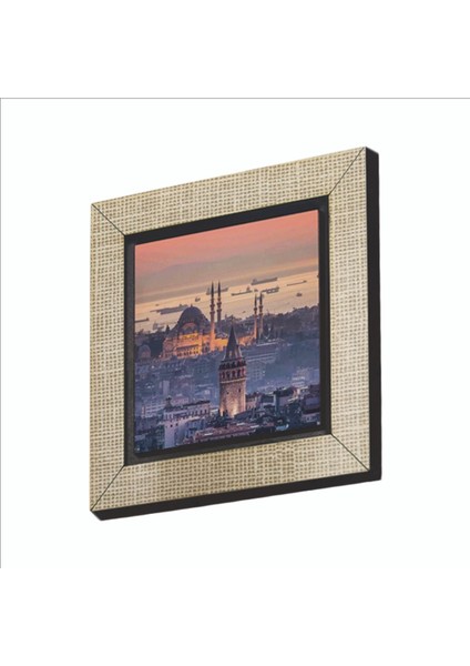 Galata Kulesi + Süleymaniye Camii Baskılı Mdf MAGNETKRT-024BUZDOLABI Süsü