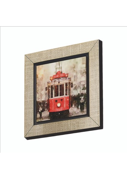 Nostaljik Tramvay Baskılı Mdf MAGNETKRT-047BUZDOLABI Süsü