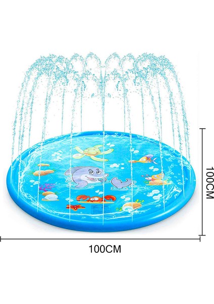 100CM Tarzı cm Çocuk Oyun Su Mat Açık Oyun Oyuncak Çim Çocuklar Için Yaz Havuzu Çocuk Oyunları Eğlenceli Sprey Su Yastığı Mat Oyuncaklar (Yurt Dışından)