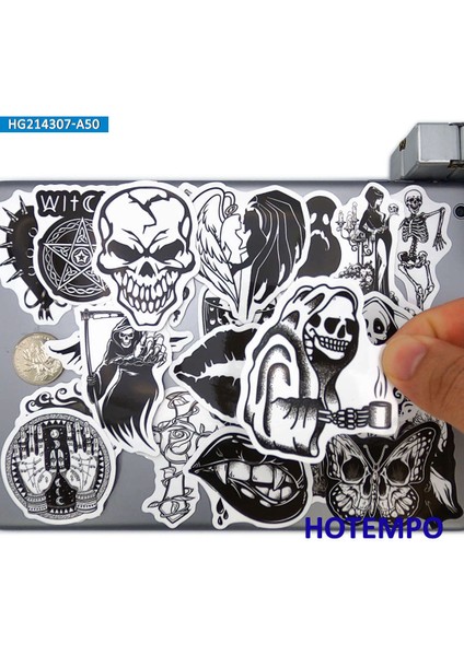 Kull Demon Cadı Totem Serin Gotik Sanat Telefon Dizüstü Motosiklet Araba Çıkartmaları Gitar Kaykay Bisiklet Su Geçirmez Sticker (Yurt Dışından) modelleri