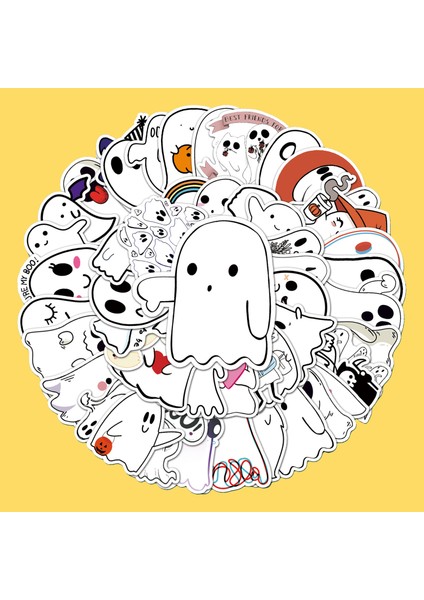 10 Adet Tarzı Adet Karikatür Komik Sevimli Hayalet Grafiti Etiket Dizüstü Gitar Kaykay Cep Telefonu Hediye Oyuncak Etiket (Yurt Dışından)
