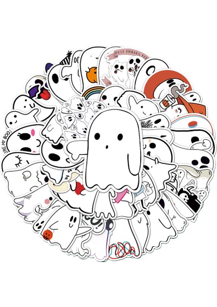 10 Adet Tarzı Adet Karikatür Komik Sevimli Hayalet Grafiti Etiket Dizüstü Gitar Kaykay Cep Telefonu Hediye Oyuncak Etiket (Yurt Dışından)