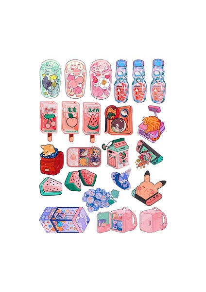 23 Adet Tarzı Anime Sevimli Çıkartmalar Dıy Scrapbooking Albümü Önemsiz Günlüğü Mutlu Planlayıcısı Dekoratif Çıkartmalar (Yurt Dışından)