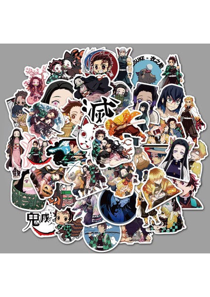 AZ110-50 Adet Tarzı Çeşitli Anime Çıkartmaları Demon Slayer Naruto Titan Dragon Ball'a Saldırı Çıkartmaları Sevimli Çıkartma Paketi (Yurt Dışından)