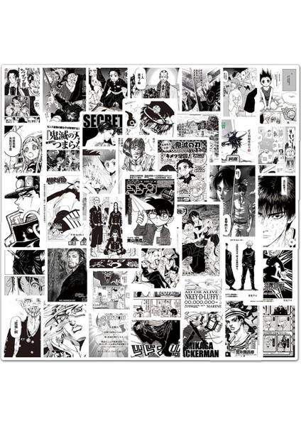 10 Adet-A Tarzı Adet Siyah ve Beyaz Anime Posteri Comic Graffiti Jujutsu Kaisen Demon Hunter Kaykay Telefon Notebook Sticker (Yurt Dışından)