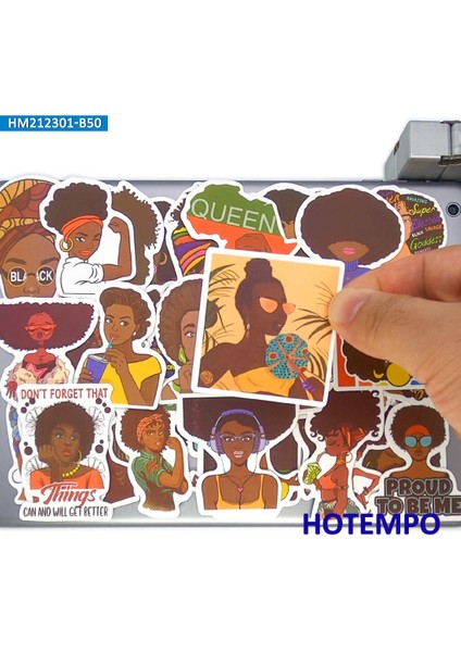 Siyah Güzel Moda Yıldızı Melanin Poppin Scrapbooking Için Komik Çıkartmalar Dizüstü Telefon Bagaj Kaykay Araba Sticker (Yurt Dışından)