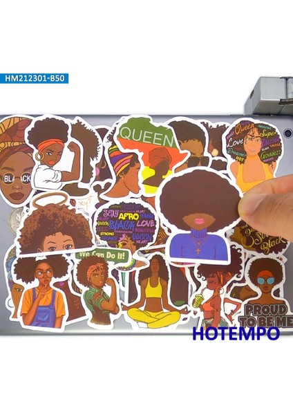 Siyah Güzel Moda Yıldızı Melanin Poppin Scrapbooking Için Komik Çıkartmalar Dizüstü Telefon Bagaj Kaykay Araba Sticker (Yurt Dışından)