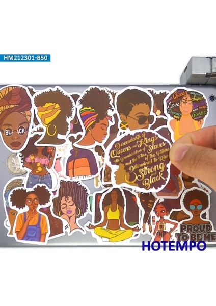 Siyah Güzel Moda Yıldızı Melanin Poppin Scrapbooking Için Komik Çıkartmalar Dizüstü Telefon Bagaj Kaykay Araba Sticker (Yurt Dışından)