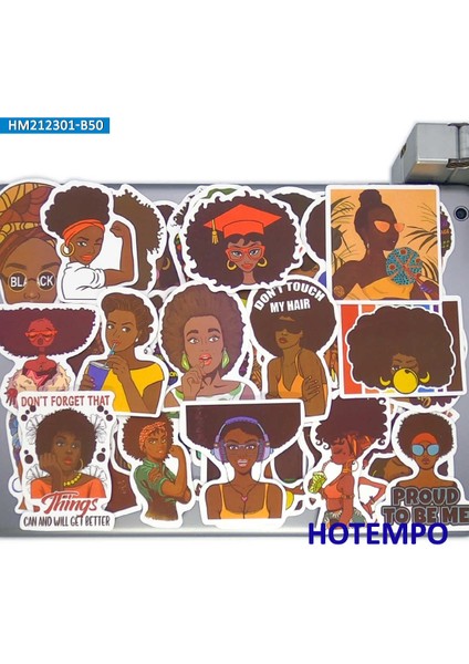 Siyah Güzel Moda Yıldızı Melanin Poppin Scrapbooking Için Komik Çıkartmalar Dizüstü Telefon Bagaj Kaykay Araba Sticker (Yurt Dışından)