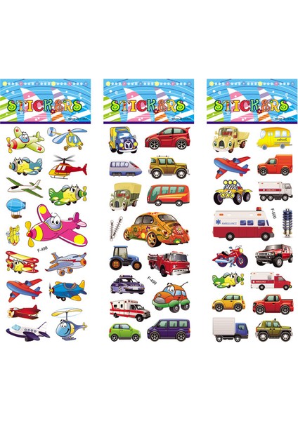 Sayı Harf Stili 12 Farklı Levha Karikatür Araba Sticker 3D Etiketler Oyuncaklar Çocuklar Için Uçak Araçlar Günlüğü Defter Dekorasyon Hediyeler (Yurt Dışından) indirimleri