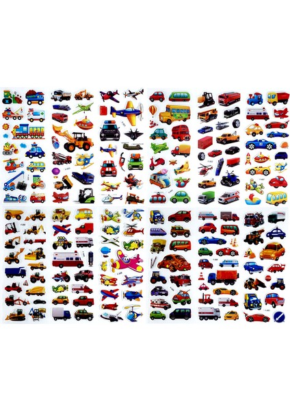 Araç 1 Stili 12 Sheetsset Sevimli Hayvan Mini 3D Sticker Çocuklar Için Erkek Kız Dıy Oyuncak Scrapbooking Puffy Pvc Çıkartmalar Çocuk Hediyesi (Yurt Dışından)