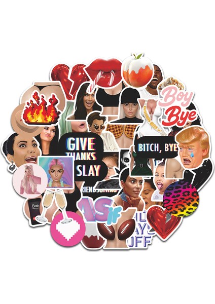 Exy Kardashian Etiketler Yetişkin Su Geçirmez Çıkartması Dizüstü Motosiklet Bagaj Snowboard Buzdolabı Telefon Araba Sticker F4 (Yurt Dışından)