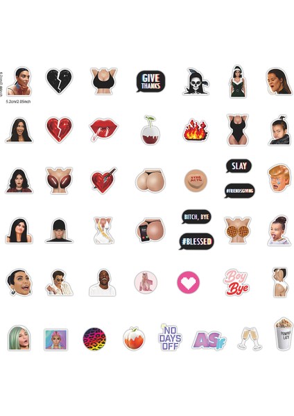 Exy Kardashian Etiketler Yetişkin Su Geçirmez Çıkartması Dizüstü Motosiklet Bagaj Snowboard Buzdolabı Telefon Araba Sticker F4 (Yurt Dışından) fiyatları