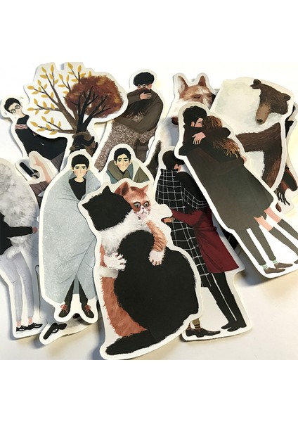 Romantik Çift Sarılma Su Geçirmez Dizüstü Bilgisayar Çıkartmaları Ev Dekor Için Dizüstü Bilgisayar Çıkartması Buzdolabı Kaykay Doodle Oyuncak Çıkartması (Yurt Dışından)
