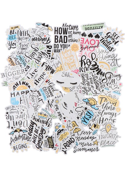 No.32 Tarzı Motivasyon Ifadeleri Tırnaklar Diy Dizüstü Bilgisayar Kaykay Tasarım Günlüğü Scrapbooking Çıkartmaları Için Suya Dayanıklı Çıkartmalar (Yurt Dışından)