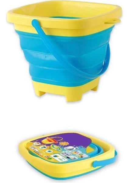 Sarı MAVI-182 Tarzı Yaz Katlanabilir Kova Kompakt 2 Litre Taşınabilir Silikon Katlanabilir Katlanır Kova Çocuklar Plaj Kum Oyunu Su Oyuncakları Açık (Yurt Dışından)