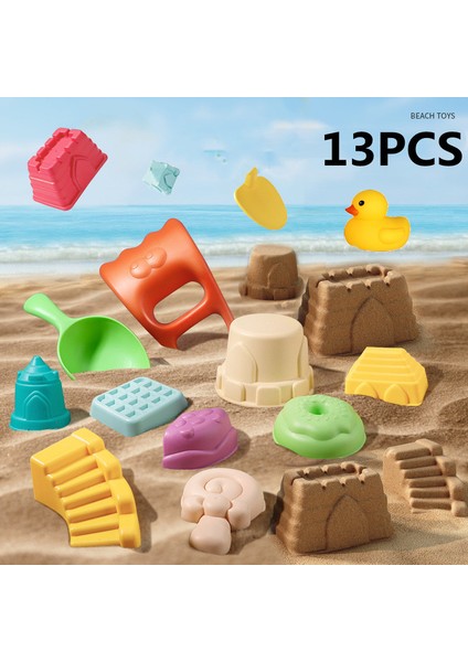 13PCSRASTGELE Renk Stili Plaj Oyuncakları Çocuklar Için Yaz Kazma Kum Aracı Kürek Su Oyun Sepeti ile Açık Oyuncak Set Sandbox Çocuklar Için Çocuk Oyuncakları (Yurt Dışından)