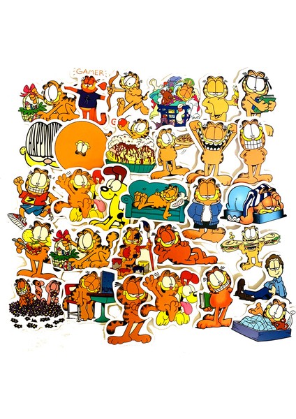 Lavanta Tarzı Artoon Garfield Sevimli Çıkartmalar Kaykay Dizüstü Bavul Gitar Pvc Su Geçirmez Grafiti Çıkartması Oyuncak Çocuk Noel Hediyesi (Yurt Dışından)