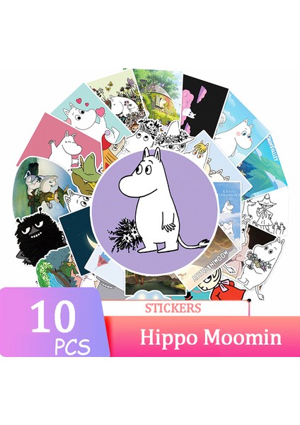 10 Adet Rastgele Stil Adet Hippo Sticker Karikatür Moomin Anime Etiketler Bagaj Sırt Çantası Pvc Su Geçirmez Grafiti Çıkartmaları Çocuk Oyuncak Doğum Günü Hediyeleri (Yurt Dışından)
