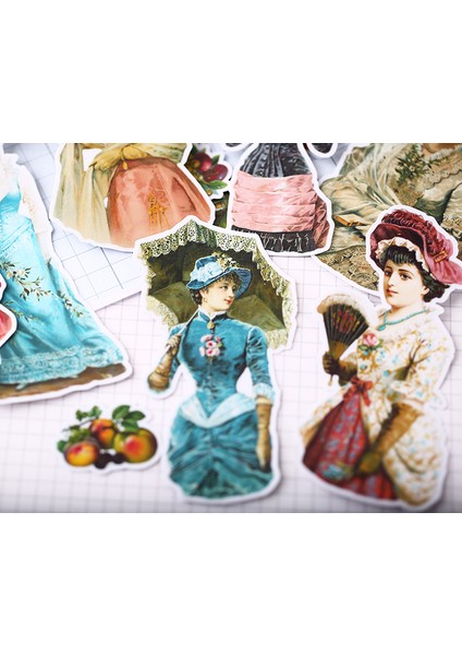 Victoria Karakter Mini Çıkartmalar El Sanatları ve Scrapbooking Çıkartmaları Kitap Öğrenci Etiketi Dekoratif Sticker Dıy Kırtasiye (Yurt Dışından)