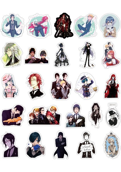 10 Adet Rastgele B Tarzı Adet Siyah Butler Çıkartmalar Japon Anime Sticker Dizüstü Bagaj Motosiklet Telefonu Için Kaykay Dizüstü Snowboard Oyuncak (Yurt Dışından)