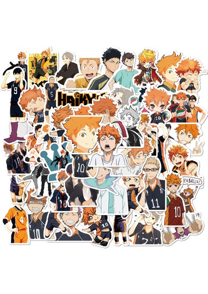 Pengfu Shop 50 Haikyuu Bir Stil Anime Haikyuu!! Dıy Dizüstü Telefon Gitar Bavul Kaykay Ps4 Oyuncak Voleybol Genç Haikyuu Sticker Için Çıkartmalar Paketi (Yurt Dışından)