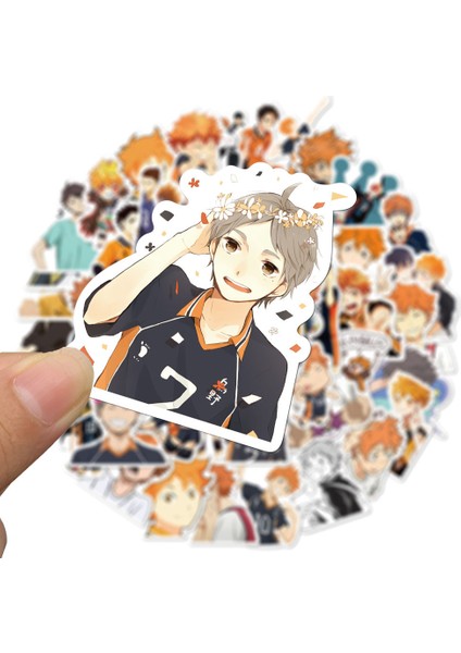 Pengfu Shop 50 Haikyuu Bir Stil Anime Haikyuu!! Dıy Dizüstü Telefon Gitar Bavul Kaykay Ps4 Oyuncak Voleybol Genç Haikyuu Sticker Için Çıkartmalar Paketi (Yurt Dışından)