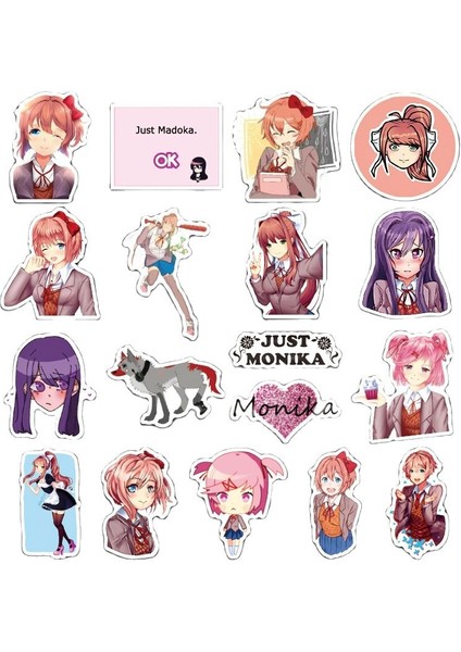 Kalp Atış Edebiyat Bölümü Monica Japon Anime Grafiti Çıkartmaları Bavul Araba Çıkartmaları Su Geçirmez Diy Karikatür (Yurt Dışından) modelleri