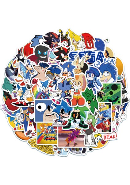 50 Adet Etiketler Bir Stil Ack Anime Sonic Oyun Çıkartmaları Dıy Motosiklet Seyahat Bagaj Gitar Kaykay Serin Karikatür Çıkartma Çocuk Oyuncak Hediye (Yurt Dışından)