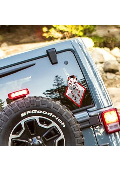 H Büyük Boy Stili Maske Tilki Samuray Kız Araba Çıkartmaları Dizüstü Çıkartmaları Vinil Pegatinas Kask Sürahi Bagaj Duvar Dolabı Için Su Geçirmez 3 M Mat (Yurt Dışından) fiyatları