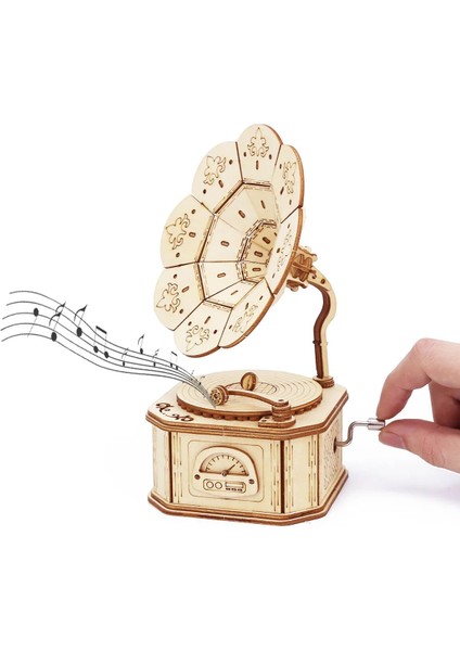 Kanon Stili Fonograf Ahşap Müzik Kutusu Dıy Mekanizma Montaj Modeli Yapı Kiti 3D Bulmaca Masa Dekorasyonu Doğum Günü Hediyesi (Yurt Dışından) fiyatları