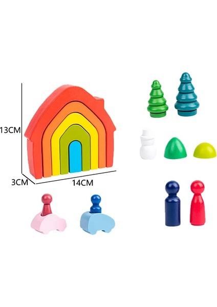 Gökkuşağı Blokları Stili Bebek Oyuncakları Gökkuşağı Yapı Taşları Çocuklar Için Ahşap Oyuncaklar Yaratıcı Gökkuşağı Istifleyici Montessori Çocuklar Için Eğitici Oyuncak (Yurt Dışından)