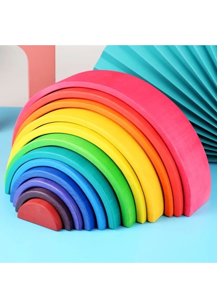 Gökkuşağı Blokları Stili Bebek Oyuncakları Gökkuşağı Yapı Taşları Çocuklar Için Ahşap Oyuncaklar Yaratıcı Gökkuşağı Istifleyici Montessori Çocuklar Için Eğitici Oyuncak (Yurt Dışından)