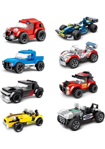 Gri Stil Yaratıcı Süper Araba Yarışı Hız Şampiyonları Morgan Plus8 Mini Cooper F1 G20R Dodge Charger F-150 Yapı Taşları Tuğlalar Çocuk Oyuncakları (Yurt Dışından)