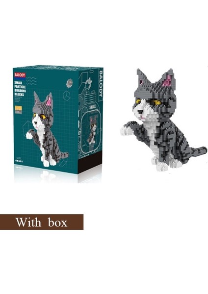 16038KUTU Stili ile M Beden Balody Sevimli Karikatür Kedi Yapı Taşları Elmas Tuğlalar Kara Kedi Modeli Eğitici Oyuncaklar Çocuklar Kız Hediyeleri (Yurt Dışından)