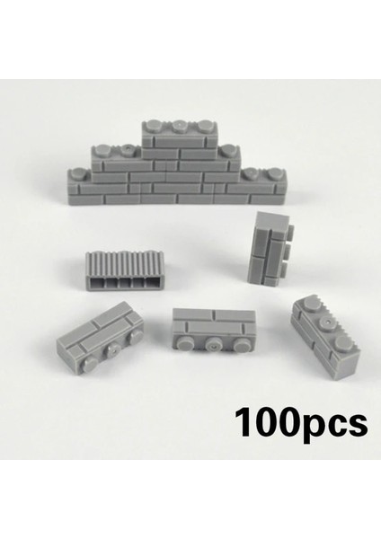 Gri 1x3 100PCS Tarzı Dıy Yapı Taşları Duvar Figürleri Tuğlalar Kalın 1x2 1x3 1x4 L Nokta Moc Şehir Inşaat Oyuncakları Ile Uyumlu Boyut (Yurt Dışından)
