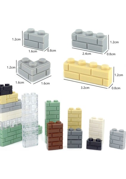 Gri 1x3 100PCS Tarzı Dıy Yapı Taşları Duvar Figürleri Tuğlalar Kalın 1x2 1x3 1x4 L Nokta Moc Şehir Inşaat Oyuncakları Ile Uyumlu Boyut (Yurt Dışından)
