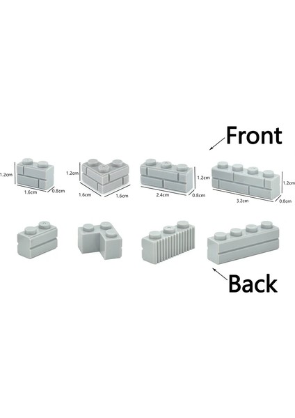 Gri 1x3 100PCS Tarzı Dıy Yapı Taşları Duvar Figürleri Tuğlalar Kalın 1x2 1x3 1x4 L Nokta Moc Şehir Inşaat Oyuncakları Ile Uyumlu Boyut (Yurt Dışından)