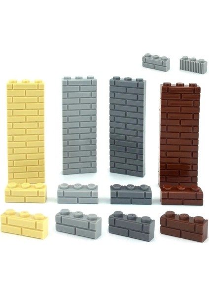 Gri 1x3 100PCS Tarzı Dıy Yapı Taşları Duvar Figürleri Tuğlalar Kalın 1x2 1x3 1x4 L Nokta Moc Şehir Inşaat Oyuncakları Ile Uyumlu Boyut (Yurt Dışından)
