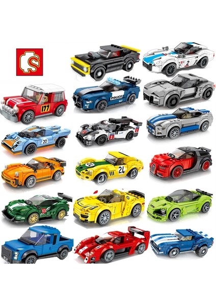 NO.607038 Stil Şehir Sembo Blok Yarış Arabası Modeli Seti Yarış Arabası Yapı Tuğlası Yüksek Teknoloji Süper Hızlı Şampiyonlar Oyuncaklar Çocuklar Için (Yurt Dışından) fiyatları