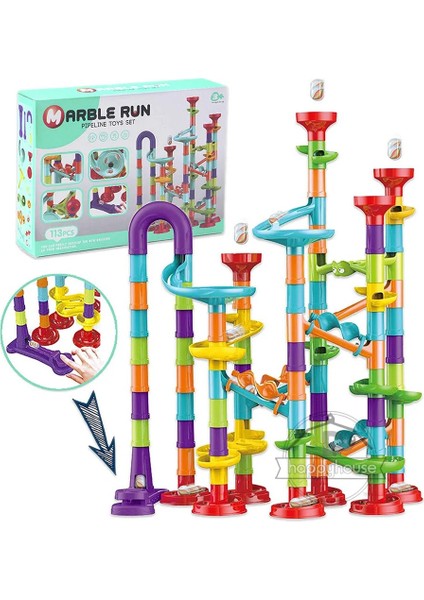 105 Adet Kutu Stili Yok Mermer Run Yarış Pisti Yapı Taşları Çocuklar 3D Labirent Topu Rulo Oyuncak Dıy Mermer Run Yarış Coaster Seti Ristmas Hediye (Yurt Dışından)
