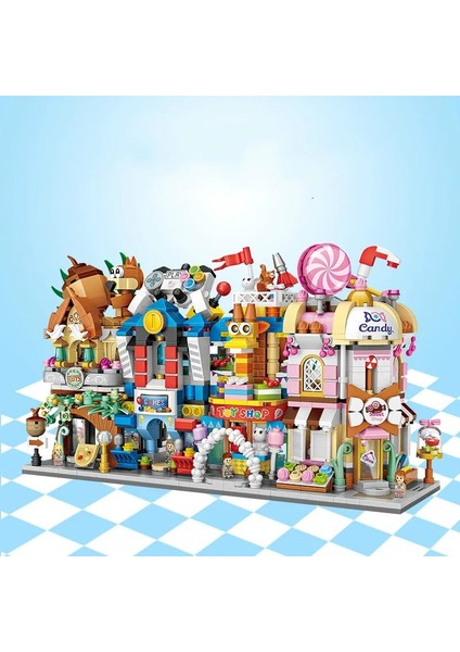 NO.1648 Stili Loz Yapı Taşları Şehir Manzaralı Sahne Kahve Dükkanı Perakende Mağaza Mimarileri Modeli Montaj Oyuncak Çocuklar Için Noel Hediyesi Yetişkin (Yurt Dışından) modelleri